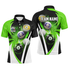 Load image into Gallery viewer, Personalized Billiard Tournament Shirts For Men Custom Team Name Billiard Balls Pool Jerseys |Green TDM2889