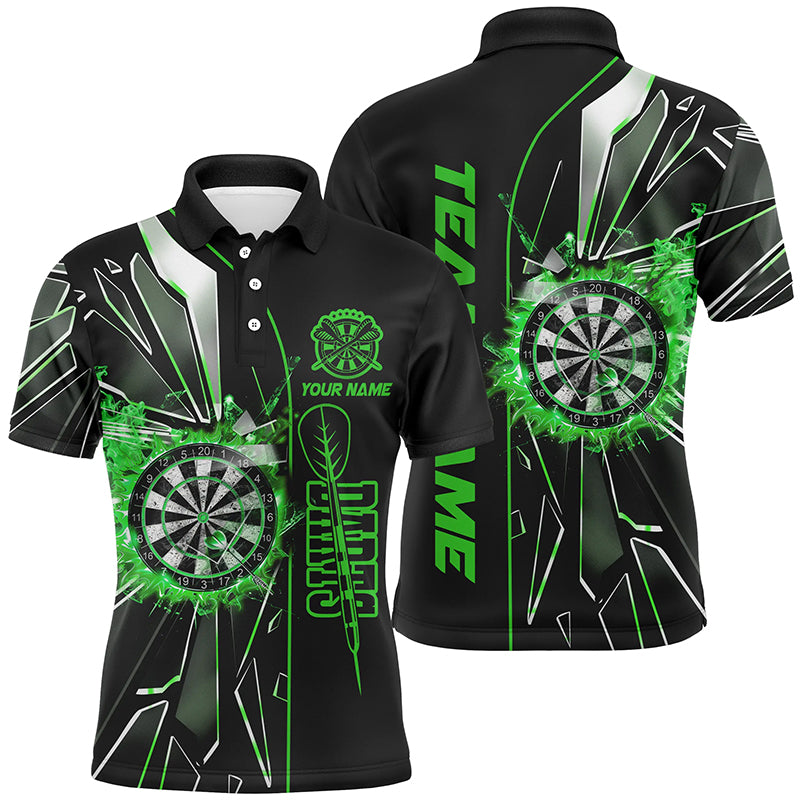Personalized Green Break Glass 3D Darts Shirts For Men Custom Dart League Shirts Best Darts Jersey TDM2151