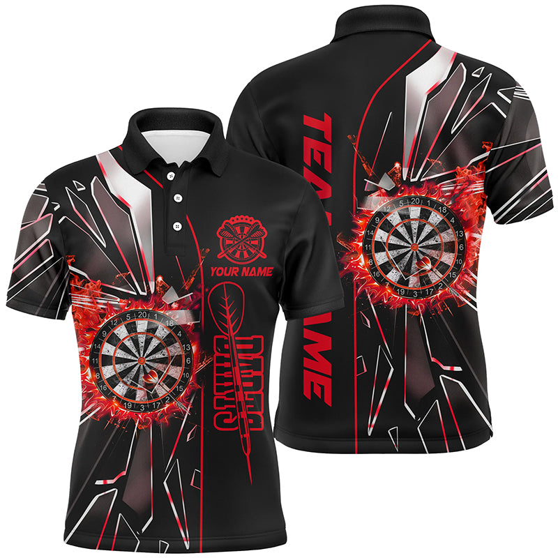 Personalized Red Break Glass 3D Darts Shirts For Men Custom Dart League Shirts Best Darts Jersey TDM2153