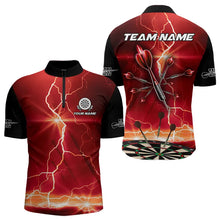 Load image into Gallery viewer, Customized Lightning Dart Shirt With Pocket Option For Men, Red Dart Jersey TDM3674