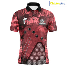 Load image into Gallery viewer, Red Camo 8 Ball Billiard Shirt For Men Custom Pool Team Shirt, Billiard Jersey Polo &amp; 1/4 Zip TDM6009