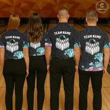 Load image into Gallery viewer, Funny Pink And Turquoise Diamonds Bowling Shirt For Men Custom Bowling Team Jersey TDM5860