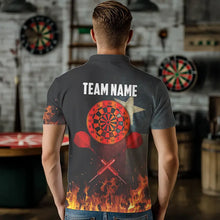 Load image into Gallery viewer, Personalized Retro Texas Flag Flame Dartboard Darts Shirts For Men, Patriotic Texas Dart Jerseys TDM3677