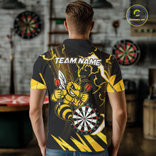 Load image into Gallery viewer, Yellow Black Funny Bee Thunder Lightning Darts Shirt For Men Custom Dart Team Jersey Polo, 1/4 Zip TDM6015