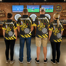 Load image into Gallery viewer, Yellow Black Funny Bee Thunder Lightning Darts Shirt For Men Custom Dart Team Jersey Polo, 1/4 Zip TDM6015