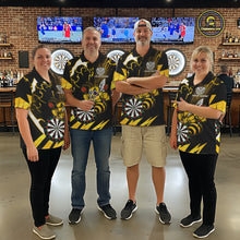 Load image into Gallery viewer, Yellow Black Funny Bee Thunder Lightning Darts Shirt For Men Custom Dart Team Jersey Polo, 1/4 Zip TDM6015
