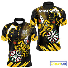 Load image into Gallery viewer, Yellow Black Funny Bee Thunder Lightning Darts Shirt For Men Custom Dart Team Jersey Polo, 1/4 Zip TDM6015
