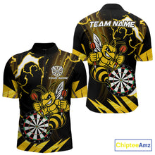 Load image into Gallery viewer, Yellow Black Funny Bee Thunder Lightning Darts Shirt For Men Custom Dart Team Jersey Polo, 1/4 Zip TDM6015