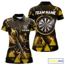 Load image into Gallery viewer, Yellow Darts Arrow Thunder Lightning Dart Shirts For Women Custom Dart Team Jerseys Polo &amp; 1/4 Zip TDM5866