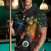 Load image into Gallery viewer, Colorful Splash Panther 8 Ball &amp; 9 Ball Billiard Shirt For Men Custom Funny Pool Team Jersey TDM5381