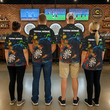 Load image into Gallery viewer, Personalized Colorful Splash Panther Darts Shirt For Men Custom Darts Jersey Team Polo &amp; 1/4 Zip TDM5382