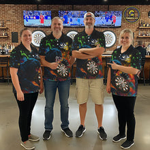 Load image into Gallery viewer, Personalized Colorful Splash Panther Darts Shirt For Men Custom Darts Jersey Team Polo &amp; 1/4 Zip TDM5382