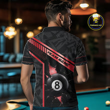 Load image into Gallery viewer, Black And Red 8 Ball Break Glass Billiard Shirt For Men Custom Pool Team Jersey Polo &amp; 1/4 Zip TDM6253