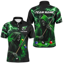 Load image into Gallery viewer, Green Grim Reaper Billiard Shirts For Men Custom Thunder Lightning Team League Billiard Jerseys TDM2920