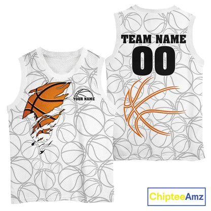 Personalized White Basketball Shirt Custom Name And Number Basketball Team Jersey Player Outfit TDM5674