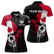 Load image into Gallery viewer, Canada Flag Grunge Skull 8 Ball Pattern Billiard Shirts For Women Custom Patriotic Billiard Jerseys TDM3207