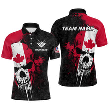 Load image into Gallery viewer, Canada Flag Grunge Skull 8 Ball Pattern Billiard Shirts For Men Custom Patriotic Billiard Jerseys TDM3207