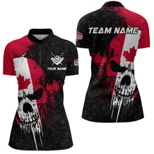 Load image into Gallery viewer, Canada Flag Grunge Skull 8 Ball Pattern Billiard Shirts For Women Custom Patriotic Billiard Jerseys TDM3207