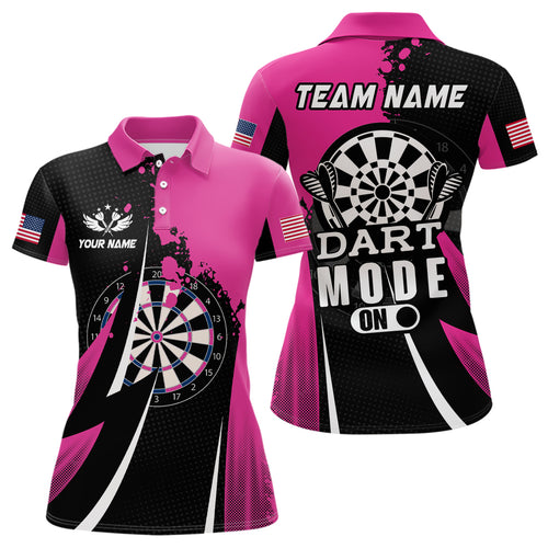 Personalized Pink Dart Mode On Women Darts Polo Shirts Custom Unique Mother's Day Darts Gifts TDM1401
