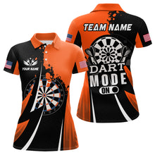 Load image into Gallery viewer, Personalized Orange Dart Mode On Women Darts Polo &amp; Quarter-Zip Shirt Custom Darts Jersey Team Shirts TDM1652