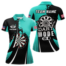 Load image into Gallery viewer, Personalized Turquoise Dart Mode On Women Polo &amp; Quarter-Zip Shirt Custom Darts Jersey Team Shirts TDM1653