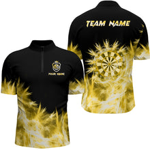 Load image into Gallery viewer, Icy Yellow Light Mens Darts Polo &amp; Quarter Zip Shirts Custom Dart Shirts For Team Darts Jerseys TDM3181