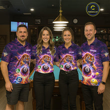 Load image into Gallery viewer, Colorful Billiard Balls Tiger Pool Shirt For Women Custom Thunder Lighting Billiard Team Jersey TDM5685