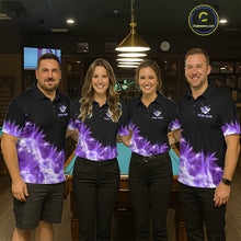 Load image into Gallery viewer, Purple Icy Light 8 Ball Pool Billiard Polo &amp; Quarter Zip For Women Custom Billiard Team Jerseys TDM5690