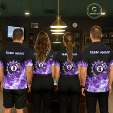 Load image into Gallery viewer, Purple Icy Light 8 Ball Pool Billiard Polo &amp; Quarter Zip For Women Custom Billiard Team Jerseys TDM5690