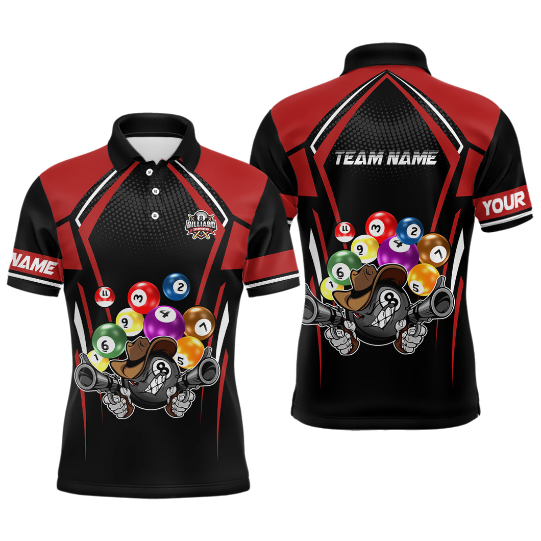 Personalized Funny Billiard Balls Men Polo Shirts Custom Team Name Billiard Jerseys TDM0536