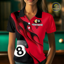 Load image into Gallery viewer, Black And Red Billiard 8 Ball &amp; 9 Ball Pool Shirt For Women Custom Billiard Team Jersey Uniform TDM5162