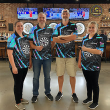 Load image into Gallery viewer, Personalized Holographic Glass Break Darts Shirt For Men Custom Darts Jersey Team Polo &amp; 1/4 Zip TDM5413