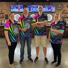 Load image into Gallery viewer, Funny Rainbow Colorful Glass Break Darts Shirt For Men Custom Darts Jersey Team Polo &amp; 1/4 Zip TDM5414