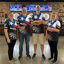 Load image into Gallery viewer, Personalized Grunge Texas Flag Mens Darts Shirt Custom Texas Darts Jersey Team Polo &amp; 1/4 Zip TDM5415