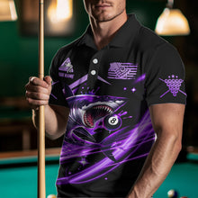 Load image into Gallery viewer, Purple 8 Ball Pool Billiard Shark Polo &amp; Quarter Zip For Men Custom Team League Billiard Jerseys TDM3407