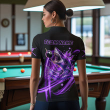Load image into Gallery viewer, Purple 8 Ball Pool Billiard Shark Polo &amp; Quarter Zip For Women Custom Team League Billiard Jerseys TDM3407