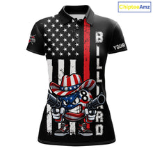 Load image into Gallery viewer, Funny 8 Ball US Flag Billiard Shirt For Women Custom Patriotic Pool Team Jersey Polo &amp; 1/4 Zip TDM6048