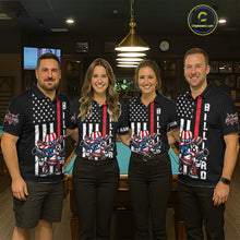 Load image into Gallery viewer, Funny 8 Ball US Flag Billiard Shirt For Women Custom Patriotic Pool Team Jersey Polo &amp; 1/4 Zip TDM6048