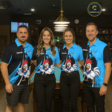 Load image into Gallery viewer, Black And Blue Funny Chicken 10 Ball Billiard Shirt For Women Custom Pool Team Jersey Polo &amp; 1/4 Zip TDM6302