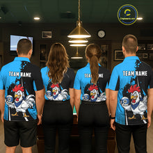 Load image into Gallery viewer, Black And Blue Funny Chicken 10 Ball Billiard Shirt For Women Custom Pool Team Jersey Polo &amp; 1/4 Zip TDM6302