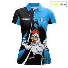 Load image into Gallery viewer, Blue Funny 10 Ball Pool Chicken Billiard Shirt For Women, Billiard Team Jersey Polo &amp; 1/4 Zip TDM6303