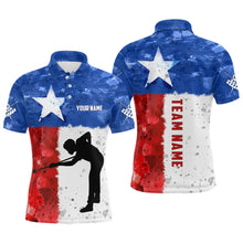 Load image into Gallery viewer, Personalized Texas Flag Billiard Shirts For Men Player Custom Patriotic Texas Billiard Jerseys TDM1784