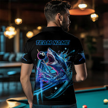 Load image into Gallery viewer, Blue 8 Ball Pool Billiard Shark Polo &amp; Quarter Zip For Men Custom Team League Billiard Jerseys TDM2715