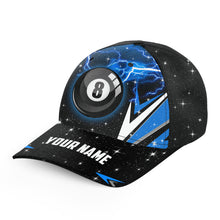 Load image into Gallery viewer, Personalized Blue 8 Ball Pool Billiard Jerseys Hats Custom Team League Billiard Baseball Caps TDM1092