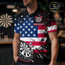 Load image into Gallery viewer, Personalized American Flag Darts Shirt For Men Custom Grunge Paint Splash Patriotic Dart Jersey TDM4171