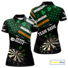 Load image into Gallery viewer, Personalized US Flag St Patrick Day Dart Shirts For Women Custom Patriotic Shamrock Darts Jerseys TDM5708