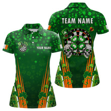 Load image into Gallery viewer, Luckiest Shamrock Skull Dart Shirts For Women Custom Patrick Day Dart Jerseys TDM3554