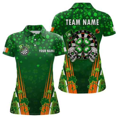 Luckiest Shamrock Skull Dart Shirts For Women Custom Patrick Day Dart Jerseys TDM3554