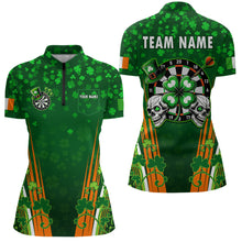 Load image into Gallery viewer, Luckiest Shamrock Skull Dart Shirts For Women Custom Patrick Day Dart Jerseys TDM3554