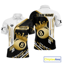 Load image into Gallery viewer, Personalized Golden 8 Ball Pool Crown Billiard Shirt For Men Custom Billiard Team Jerseys Uniform TDM4182
